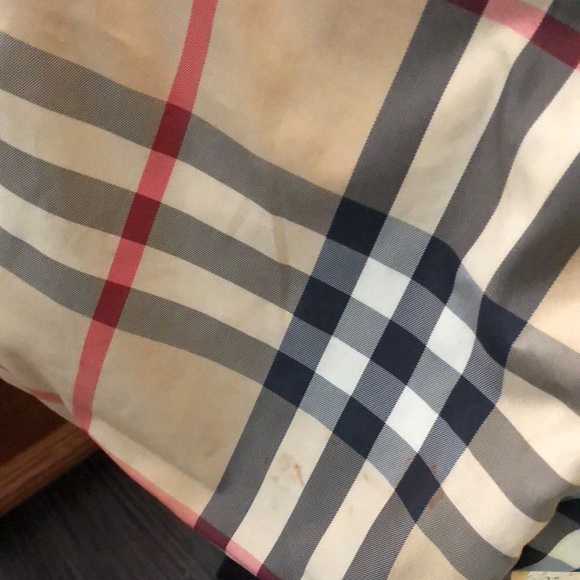 Burberry Authentic Nylon Leather Tote In Red w/ Black Buckleigh As-is condition - Picture 6 of 9